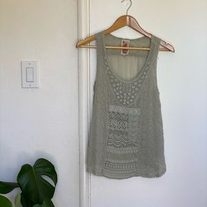 Johnny Was Lace Crochet Loose Fitting Tank